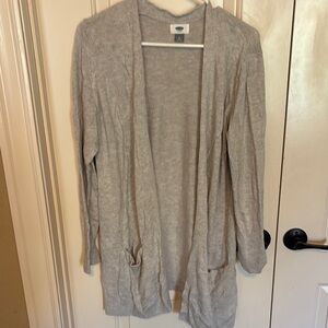 Old Navy Light Gray Open-Front Cardigan